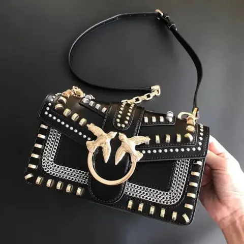 Pinko Bag option 20 rivet black small