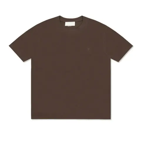 Ami Paris T-Shirts with Small Logo option Little Heart-Brown