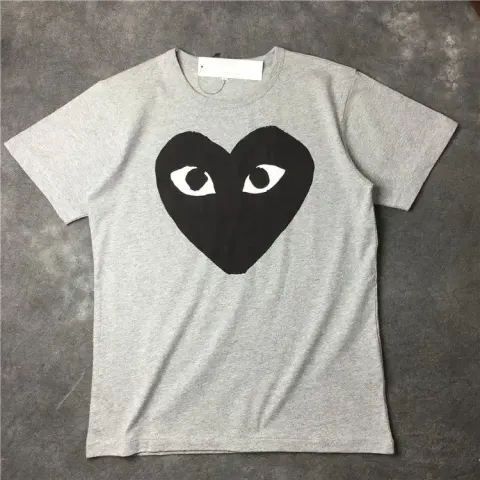 CDG T-Shirts option Grey Big Black Heart