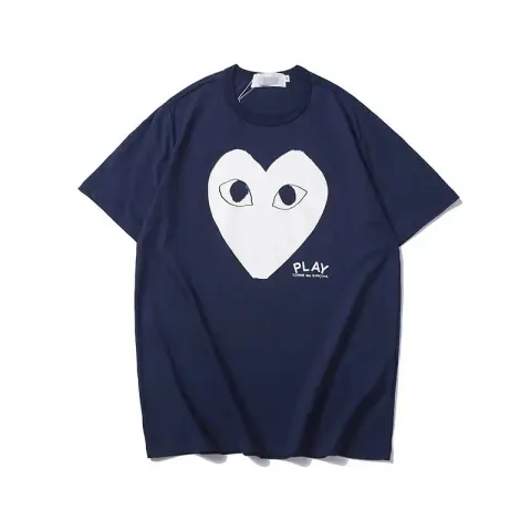 CDG Double Heart Tee option 2329 blue