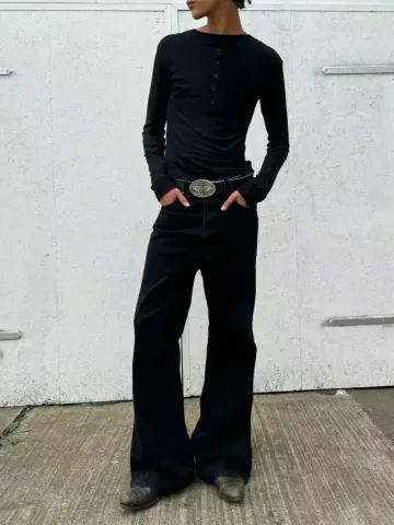 No Faith Studios 24SS Longsleeve option black button style