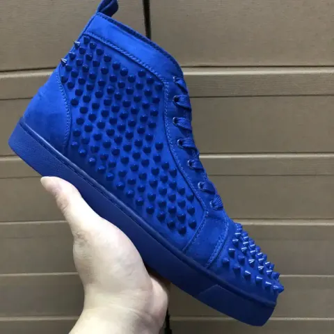 Christian Louboutin High Shoes option Blue velvet and blue nails