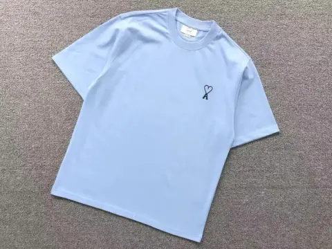 Ami Paris Tees with Small Logo option light blue 2616
