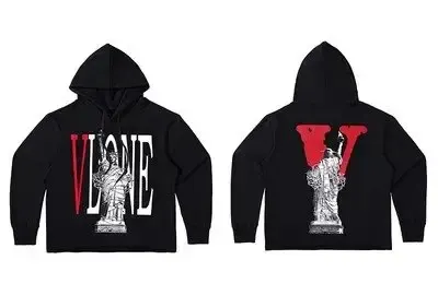 VLONE Hoodie option Black Red Statue of Liberty Black Red V