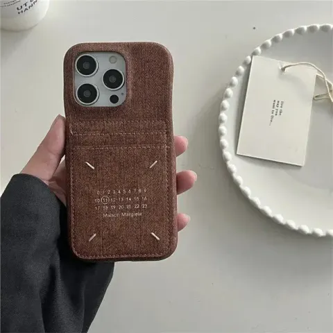 Maison Margiela Phone Case option Calendar hand stitching card bag-dark brown