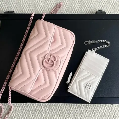 Gucci GG Marmont Bag option Powder bag white card