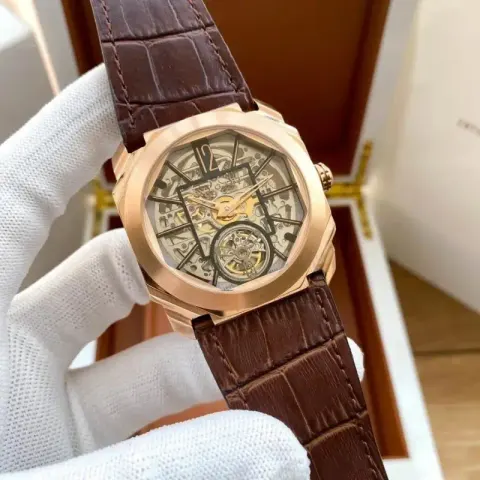 Bvlgari Watch option [strip plate] rose gold shell-hollow pla