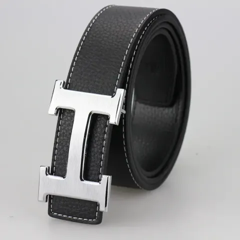 Budget Hermes Belt option H silver buckle flat black belt