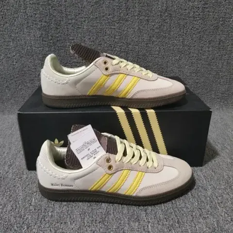 Adidas Originals Samba Shoes option WB Samba White Brown Long Tongue