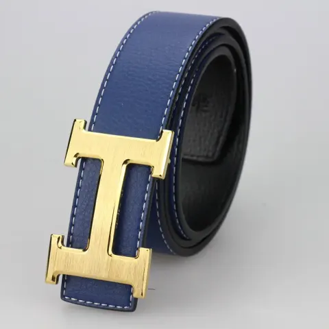 Budget Hermes Belt option H gold buckle flat blue belt