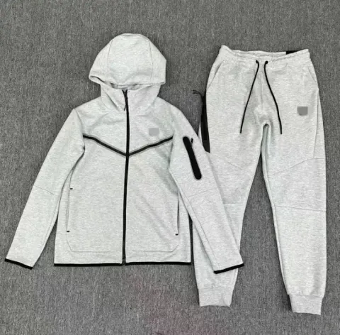 Nike Tech Fleece Black Hoodie option light gray suit