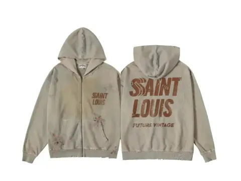 Saint Hoodie option ST645 wash water brown zipper