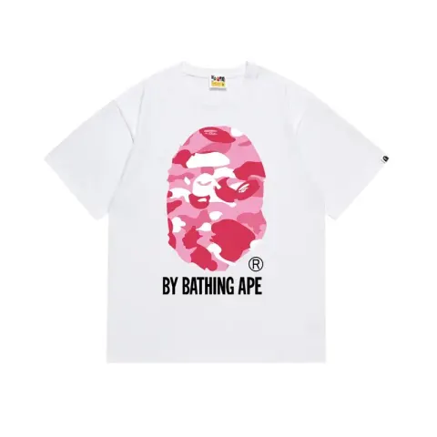 Bape Tees option 155 Pink White