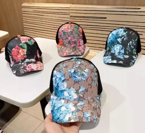Gucci Caps option khakis blue flower
