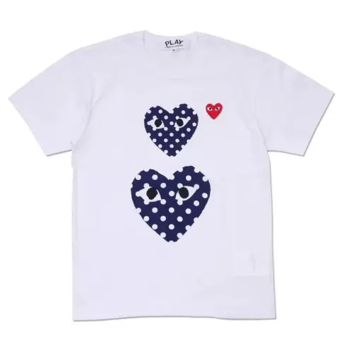 CDG Shirts option Blue Double Hearts