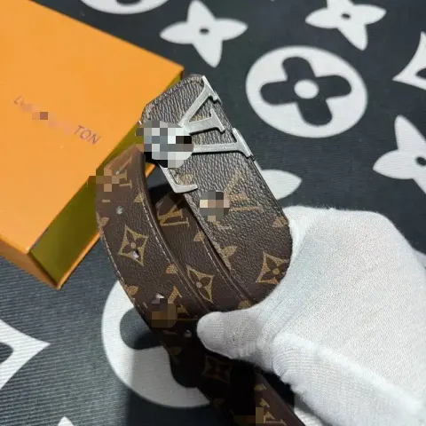 Cheap Budget LV Belt option Coffee Flower Silver Buckle [No Gift Box]
