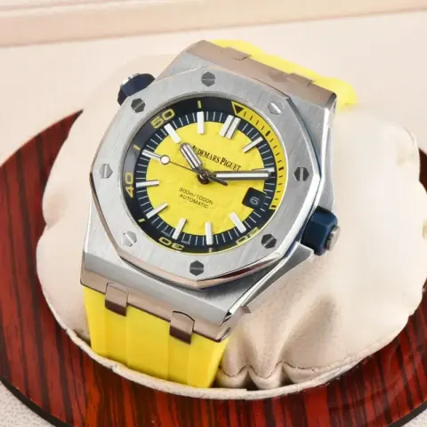 Audemars Piguet Royal Oak Offshore Diver option Silver case – yellow dial, yellow strap