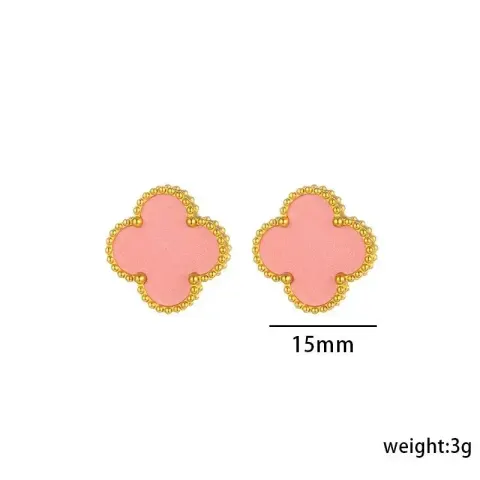 Vancleef Necklace option 6606 powder shell earrings 1.5CM