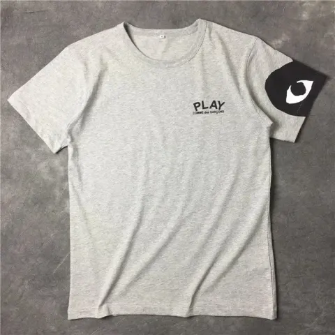 CDG T-Shirts option Grey sleeved black heart