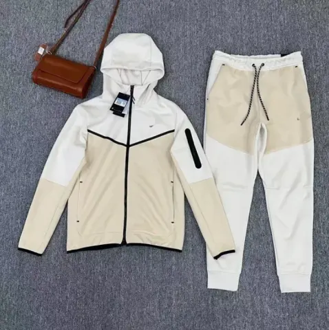 Nike Tech Fleece Black Hoodie option Rice Spin Khachi Set