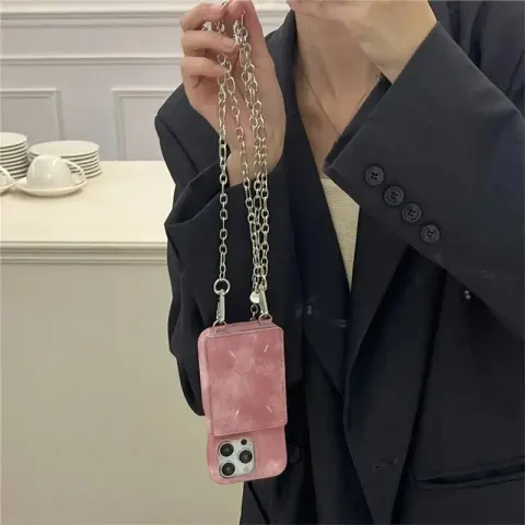 Maison Margiela Phone Case option Hand-stitched thread cardholder crossbody bag – Sand Pink