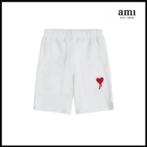 Ami Shorts option White Red [A15 Love Hair Embroidery]]
