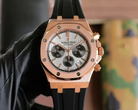Audemars Piguet Royal Oak Titanium Watch option [Black Small Dial] Rose Gold Case White