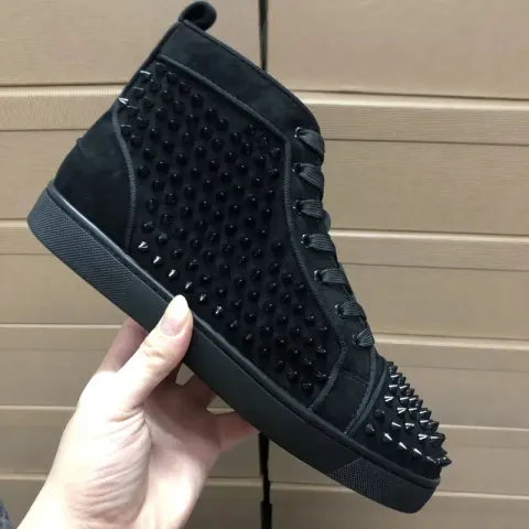 Christian Louboutin High Shoes option Black velvet black nails