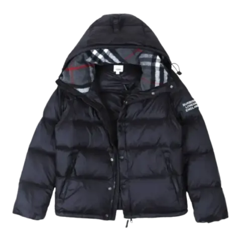 Burberry Black Cotton Jacket Size 52 FR option Black Red Line