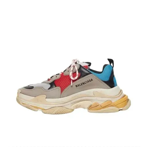 Balenciaga 3S White Shoes option red blue
