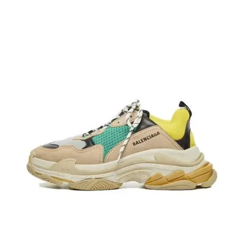 Balenciaga 3S White Shoes option green yellow