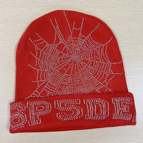 Sp5der Blue Beanie option Orange red