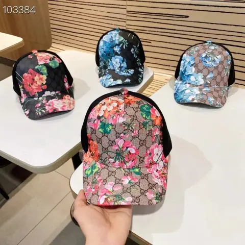 Gucci Caps option khakis pink flower