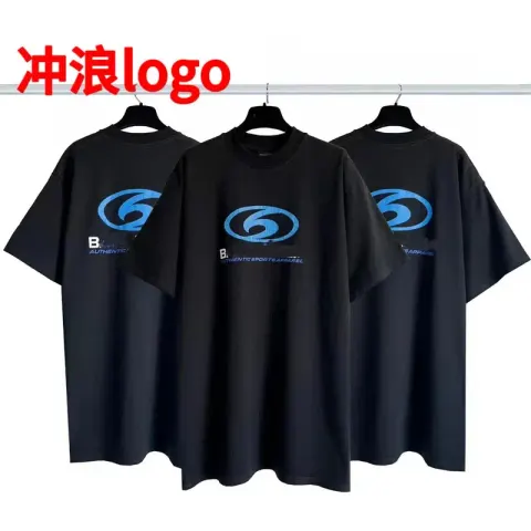Balenciaga Tees option Surfing Logo Black