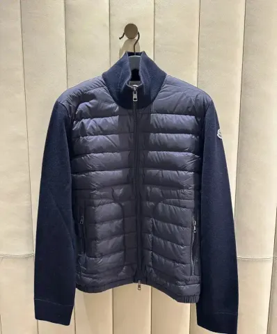 Moncler Padded Cotton Zip-Up Cardigan（With NFC Scanning） option 158# navy blue