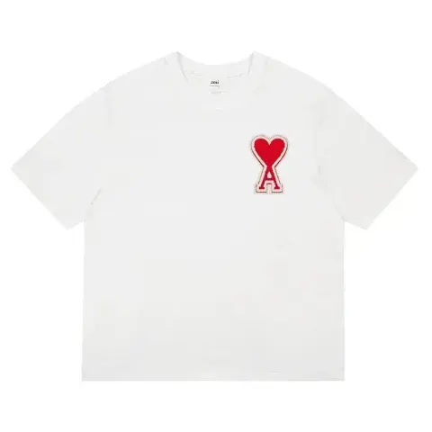 Ami Paris T-Shirts With Big Logo option White Red Heart