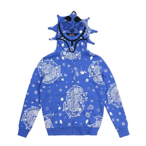 Glo Full Zip-Up Hoodie option LL7 polyester printing is not pure cotton