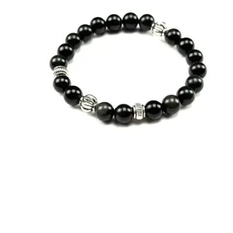 Chrome Hearts Beat Bracelet option Obsidian