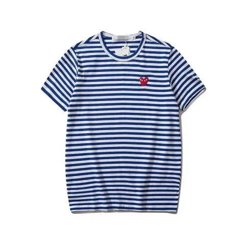 CDG Double Heart Tee option 2194 blue