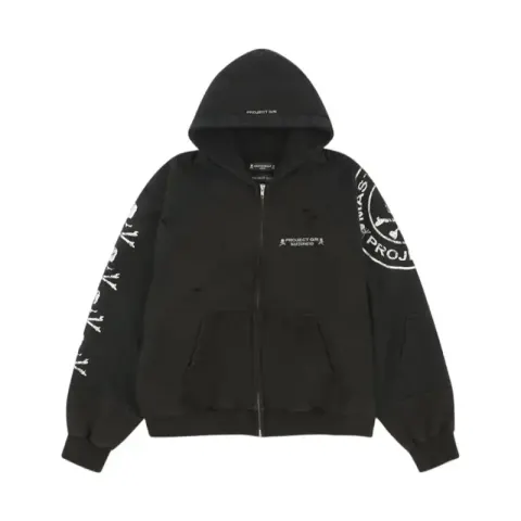 Grailz Project GR Hoodie option Sleeve Print/Black
