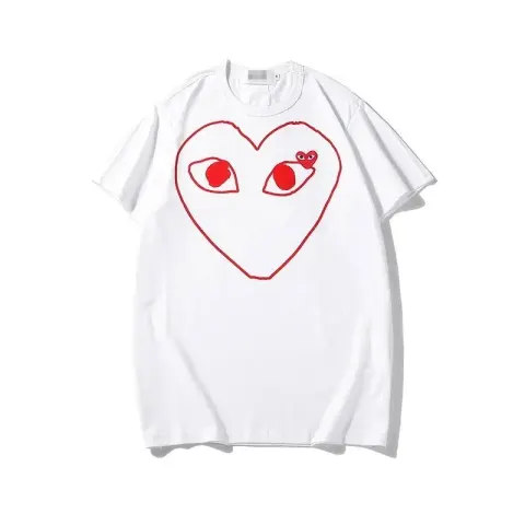 CDG Double Heart Tee option 2313 red