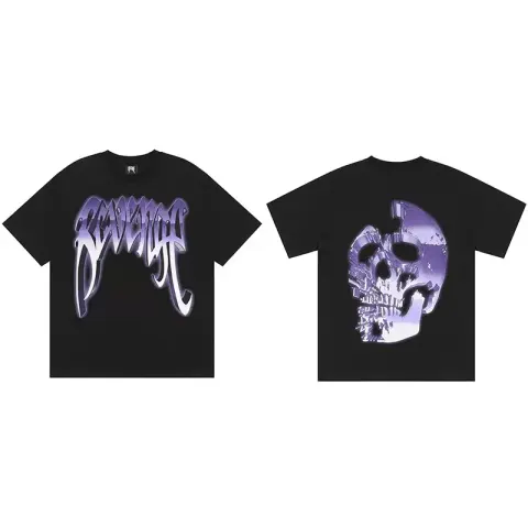 Revenge T-Shirts option Purple Black Purple Metal Skull