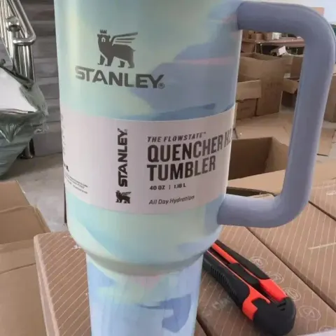Stanley Thermos Cup option Tie dyed blue