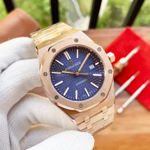 Audemars Piguet Silver Band option Rose gold shell blue steel belt