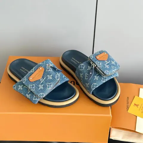 Takashi Murakami x LV Pool Pillow Comfort Shoes option denim presbyroses