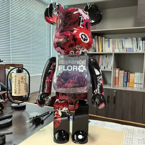 Unique Medium BearBrick option Eternal Flower Red