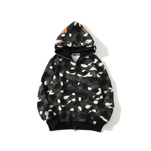 Bape Shark Hoodie option 8802 Double Cap Black