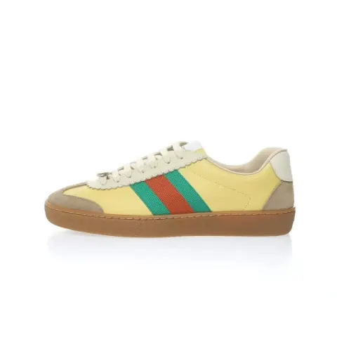 Gucci G74 Web Shoes option Cream Yellow Green Red Rubber Base 52168