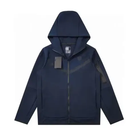 Nike Tech Fleece Black Hoodie option Navy Blue Top