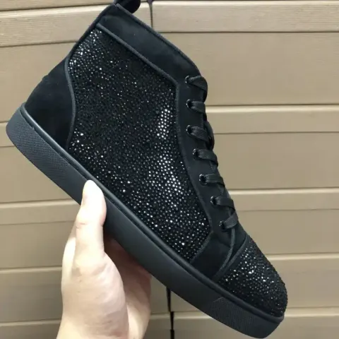 Christian Louboutin High Shoes option Black velvet black diamond
